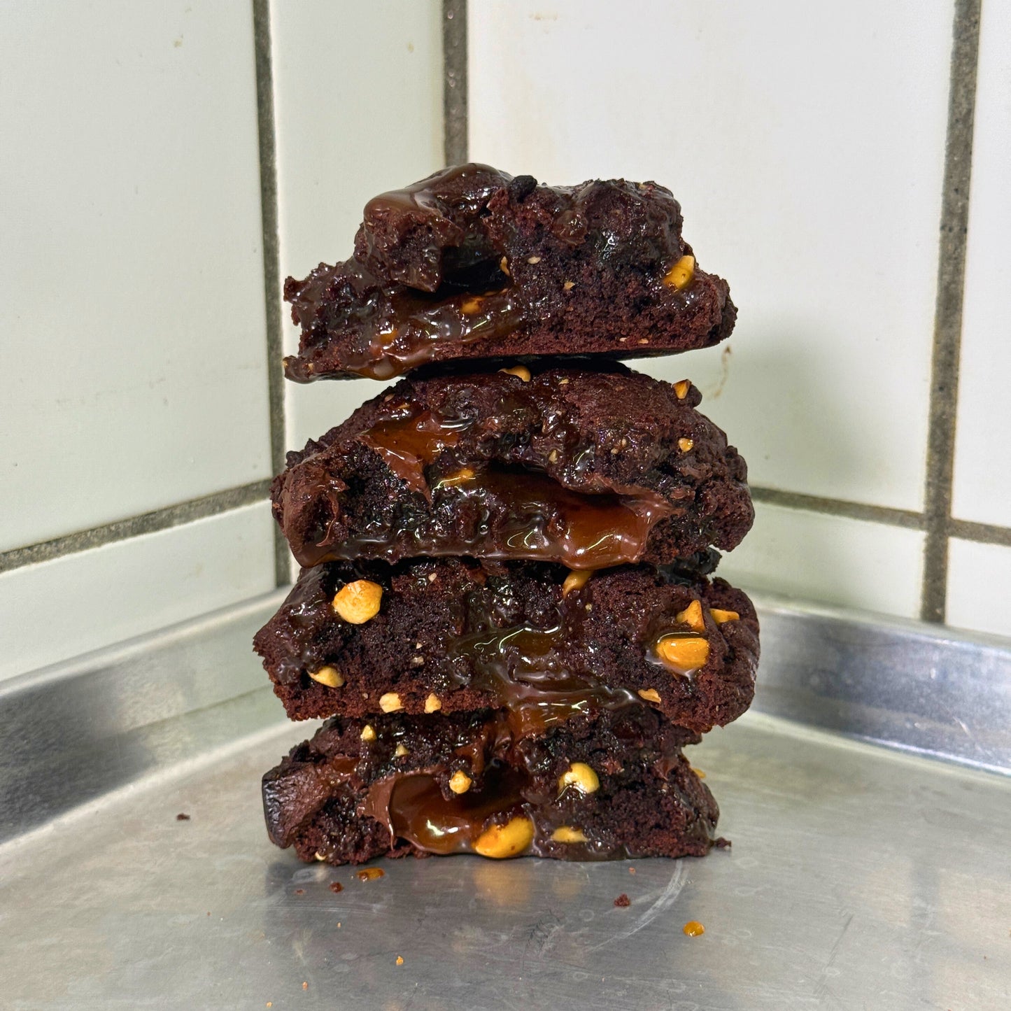 Double Chocolate, Peanut & Caramel Cookie